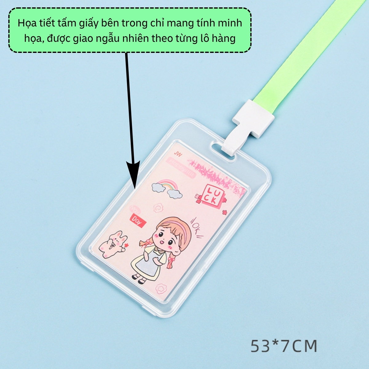 Dây Đeo Thẻ Học Sinh Trong Suốt Kawaii - Vỏ Bọc Thẻ Sinh Viên, CCCD Hoạt Hình Dễ Thương