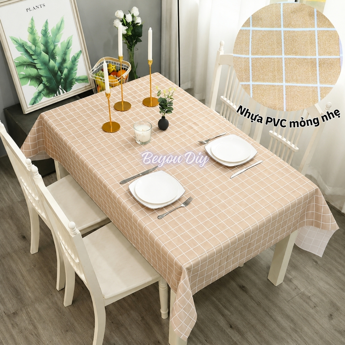 Khăn Trải Bàn Caro, Thảm Picnic Nhựa PVC Chống Thấm Mỏng Nhẹ, Khăn Trải Dã Ngoại, Phông Nền Chụp Ảnh