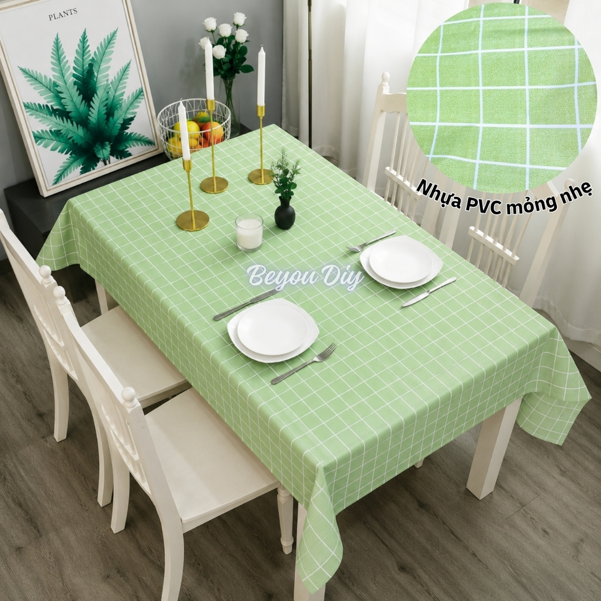 Khăn Trải Bàn Caro, Thảm Picnic Nhựa PVC Chống Thấm Mỏng Nhẹ, Khăn Trải Dã Ngoại, Phông Nền Chụp Ảnh