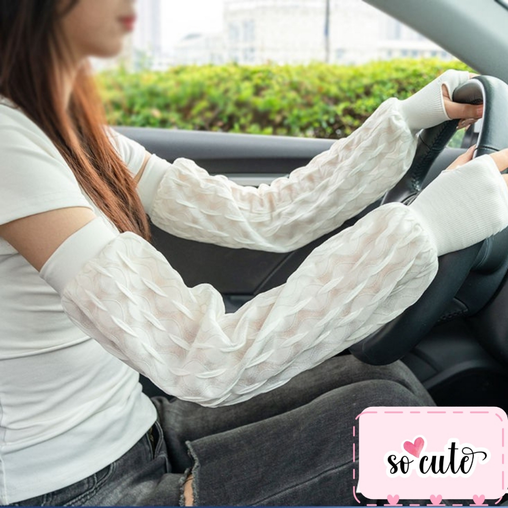 Bao Tay Chống Nắng Nữ Form Rộng Thoáng Mát, Găng Tay Dài Co Giãn Mềm Mịn Chống Tia UV