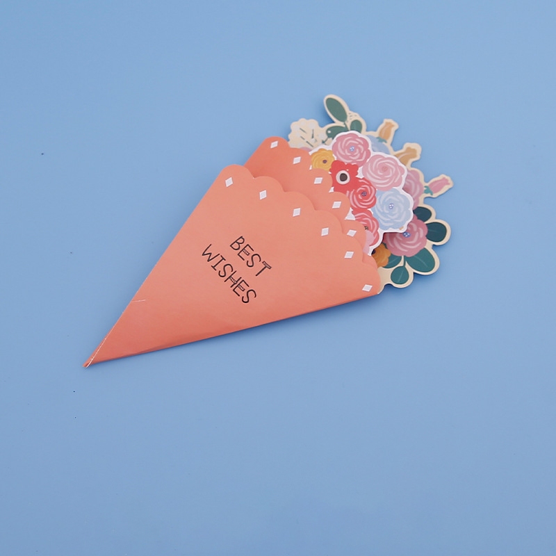 Combo 10 Thiệp Giấy Hình Bó Hoa Trang Trí, Thiệp Viết Lời Nhắn Nhỏ Gọn, Phong Cách Nhẹ Nhàng