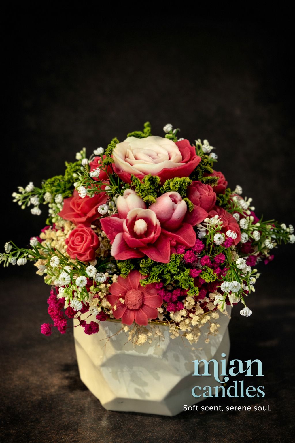 BLOOM COLLECTION- Bình hoa sáp thơm Scarlet Garden