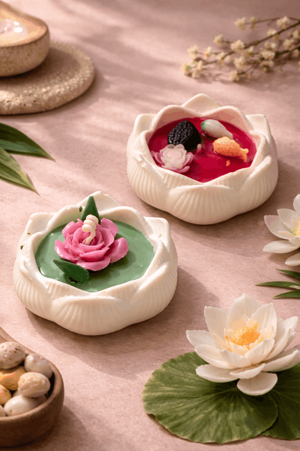 Nến Cốc Thạch Cao Hình Hoa Sen
