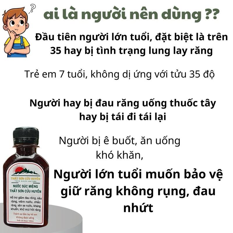 Thất Sơn Cửu Huyền Nước Súc Miệng 100ml Hỗ Trợ Đau Răng Viêm Nướu Sâu Răng An Toàn Từ Tự Nhiên Phòng Ngừa Trị Đau Răng Viêm Nướu