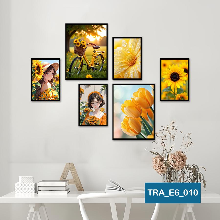(50 mẫu) Combo 6 tranh dán tường  50 mẫu sang trọng nàng thơ rõ nét nhiều kích thước trang trí phòng khách phòng ngủ quán ăn cà phê decor giá rẻ 2D 3D