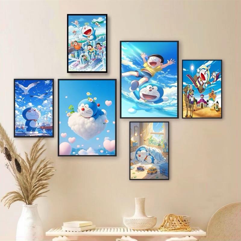 (50 mẫu) Combo 6 tranh dán tường  50 mẫu sang trọng nàng thơ rõ nét nhiều kích thước trang trí phòng khách phòng ngủ quán ăn cà phê decor giá rẻ 2D 3D