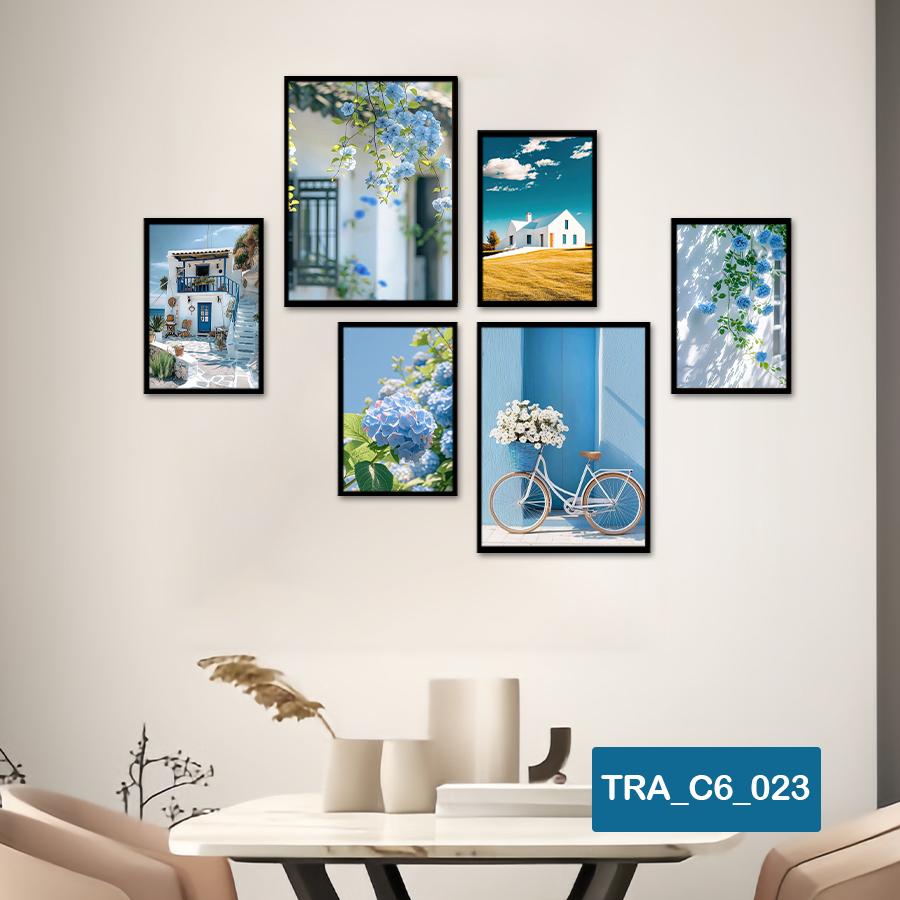 (50 mẫu) Combo 6 tranh dán tường  50 mẫu sang trọng nàng thơ rõ nét nhiều kích thước trang trí phòng khách phòng ngủ quán ăn cà phê decor giá rẻ 2D 3D