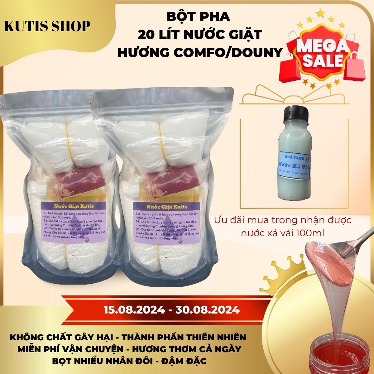 Combo đôi tặng xả vải - 20 lít nước giặt và 20 lít bột pha nước lau sàn. Tự pha, tiết kiệm chi phí, làm sạch, lưu hương lâu cả ngày, làm mềm sợi vải. _ gi ặ t
