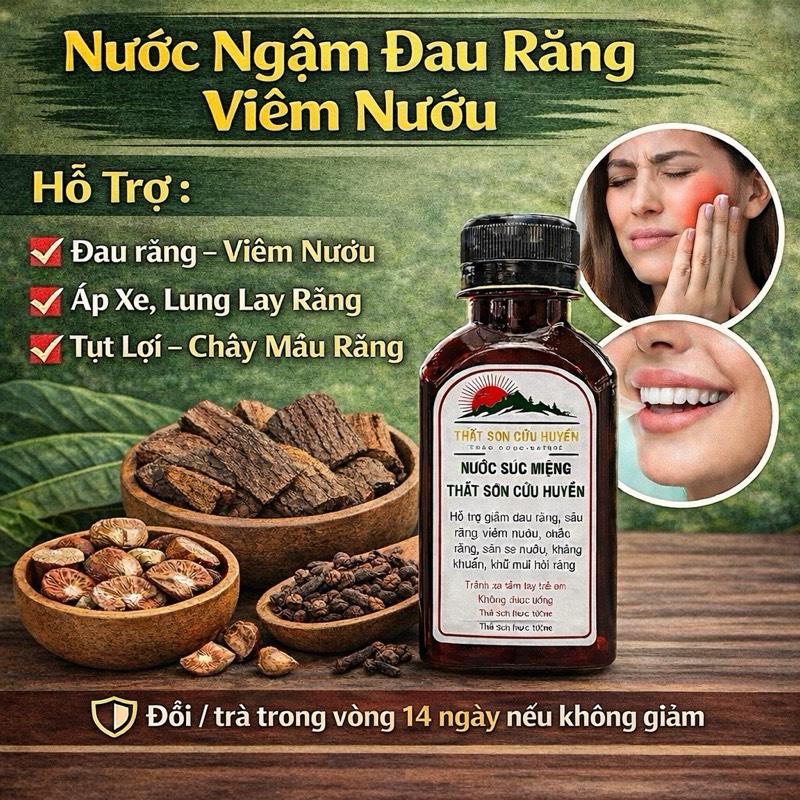 Thất Sơn Cửu Huyền Nước Súc Miệng 100ml Hỗ Trợ Đau Răng Viêm Nướu Sâu Răng An Toàn Từ Tự Nhiên Phòng Ngừa Trị Đau Răng Viêm Nướu