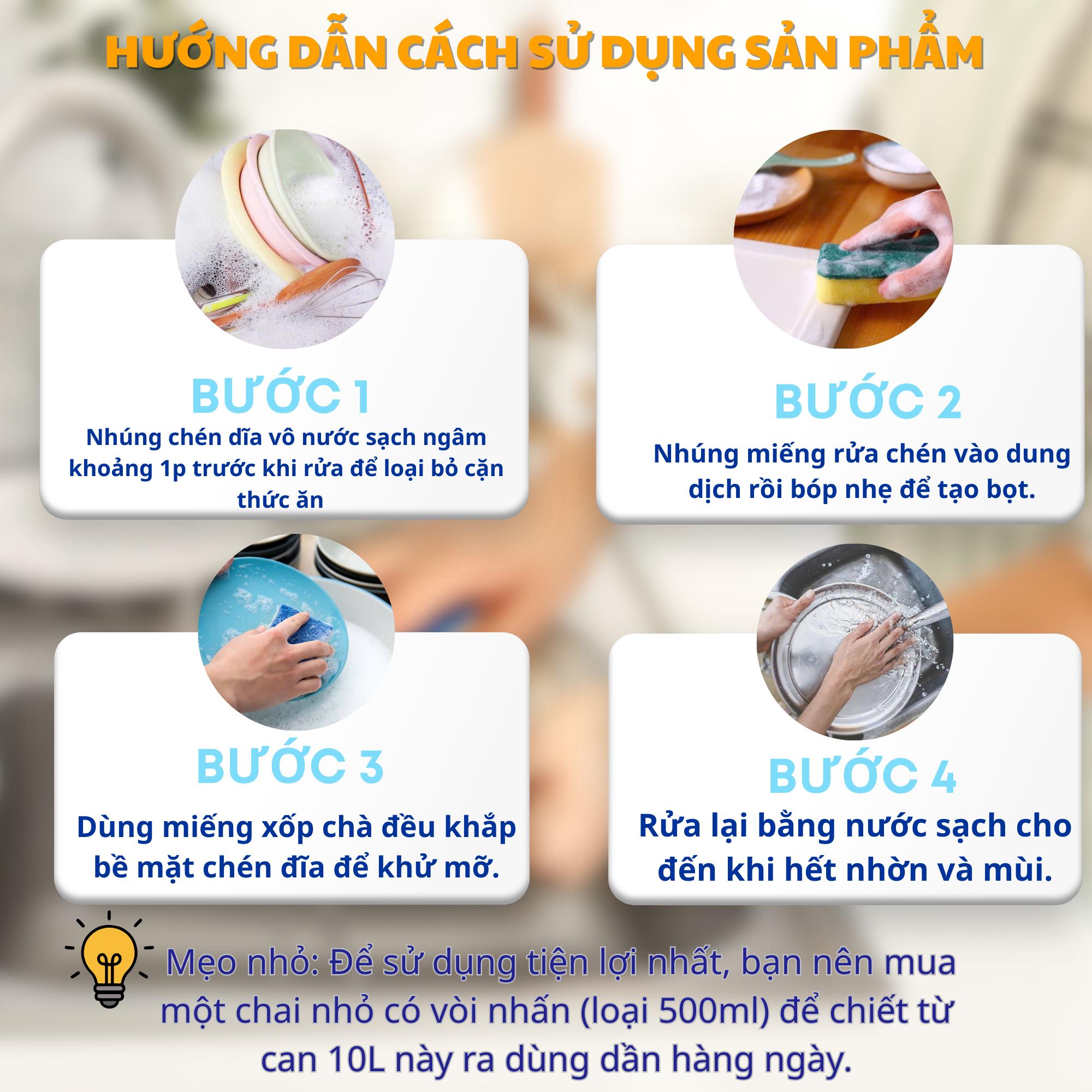 [KUTIS VIETNAM] (Can 10L) Nước Rửa Chén Công Nghệ Hàn Quốc Mới Hỗ Trợ Làm Sạch Sâu Mọi Vết Bẩn,Diệt-Khử Khuẩn Tận Gốc,Bảo Vệ Da Tay Không Gây Kích Ứng,An Toàn Cho Mọi Gia Đình