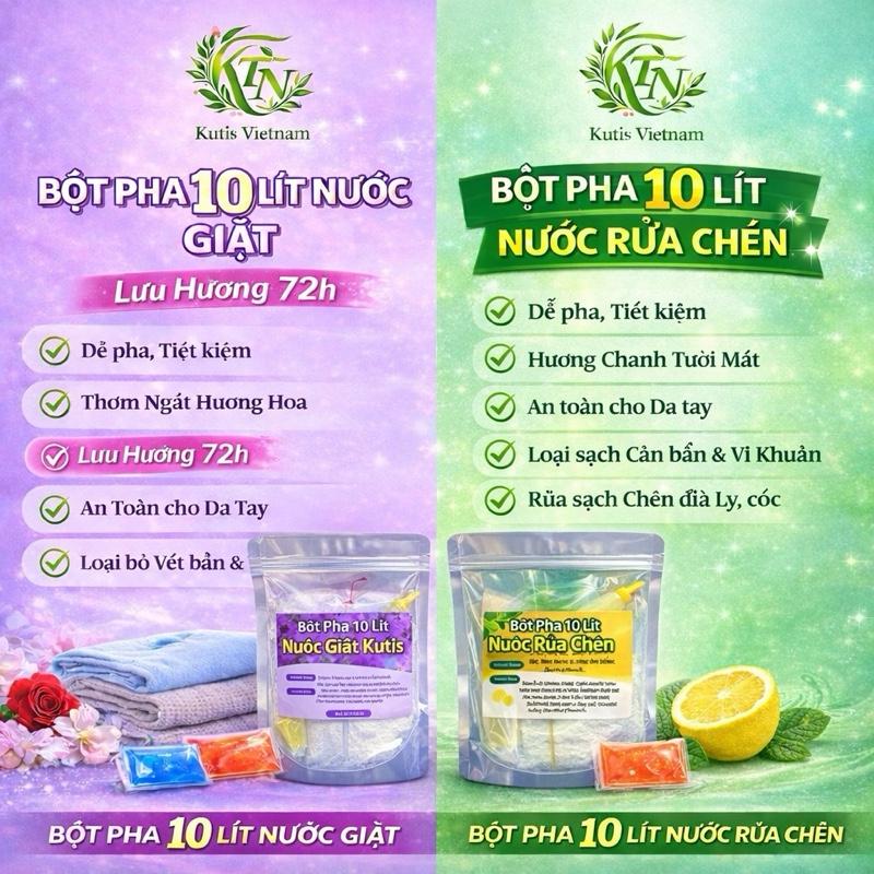 (Kutis- VietNam) combo 20 lít :  10 lít nước giặt + 10 lít nước rửa chén (TẶNG 1 XẢ VẢI 100ML) Bột tự pha, dễ dàng sử dụng, tiết kiệm,  làm sạch cho gia đình, quán ăn, nhà hàng, giặt sấy ủi, thơm cả ngày