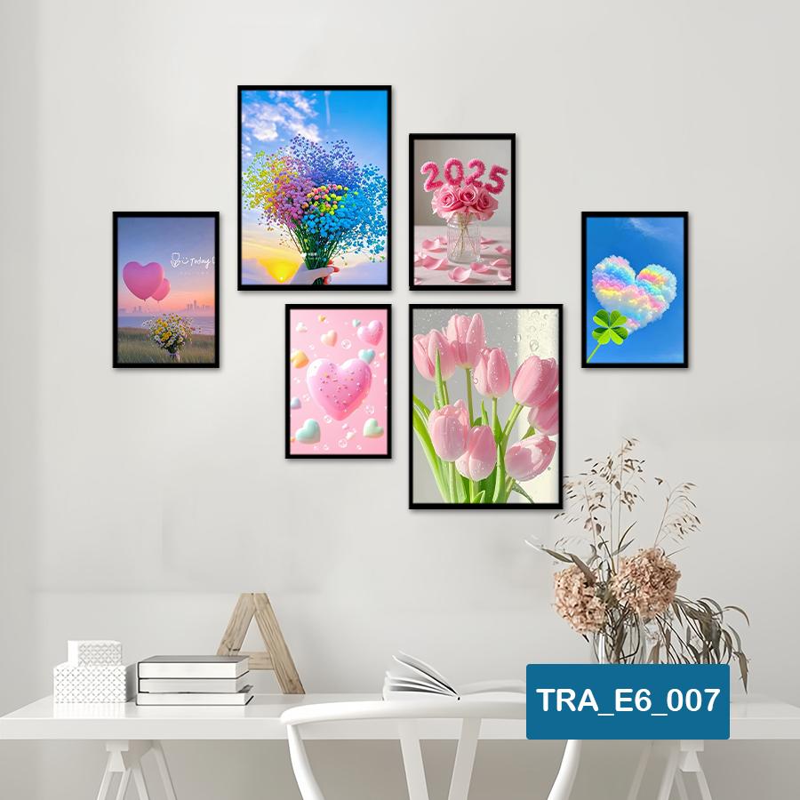 (50 mẫu) Combo 6 tranh dán tường  50 mẫu sang trọng nàng thơ rõ nét nhiều kích thước trang trí phòng khách phòng ngủ quán ăn cà phê decor giá rẻ 2D 3D
