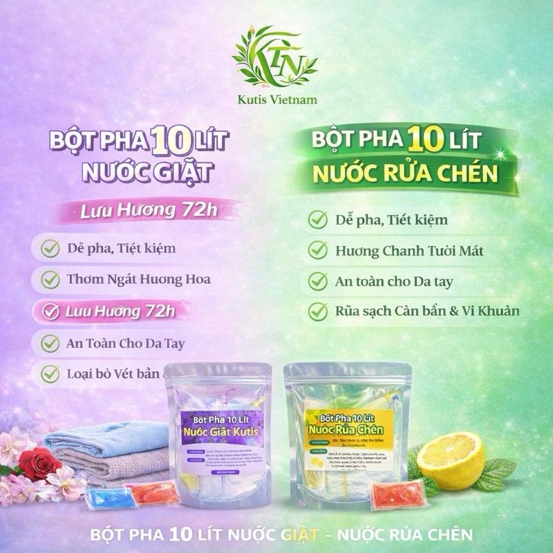 (Kutis- VietNam) combo 20 lít :  10 lít nước giặt + 10 lít nước rửa chén (TẶNG 1 XẢ VẢI 100ML) Bột tự pha, dễ dàng sử dụng, tiết kiệm,  làm sạch cho gia đình, quán ăn, nhà hàng, giặt sấy ủi, thơm cả ngày
