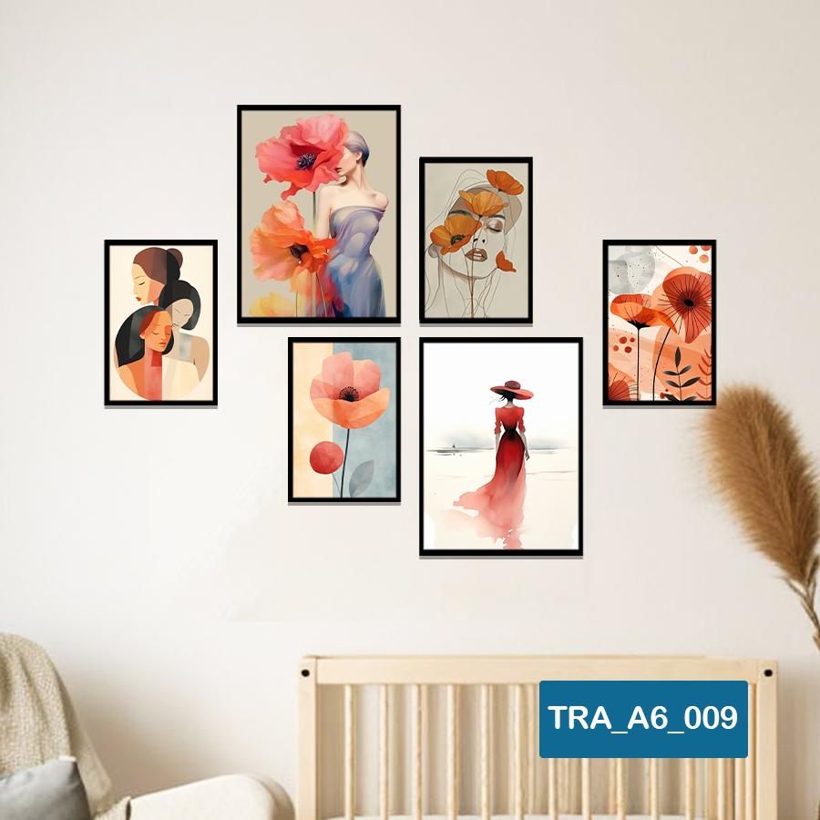 (50 mẫu) Combo 6 tranh dán tường  50 mẫu sang trọng nàng thơ rõ nét nhiều kích thước trang trí phòng khách phòng ngủ quán ăn cà phê decor giá rẻ 2D 3D