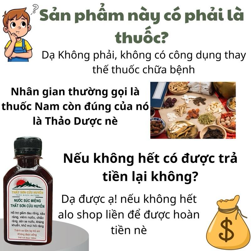 Thất Sơn Cửu Huyền Nước Súc Miệng 100ml Hỗ Trợ Đau Răng Viêm Nướu Sâu Răng An Toàn Từ Tự Nhiên Phòng Ngừa Trị Đau Răng Viêm Nướu