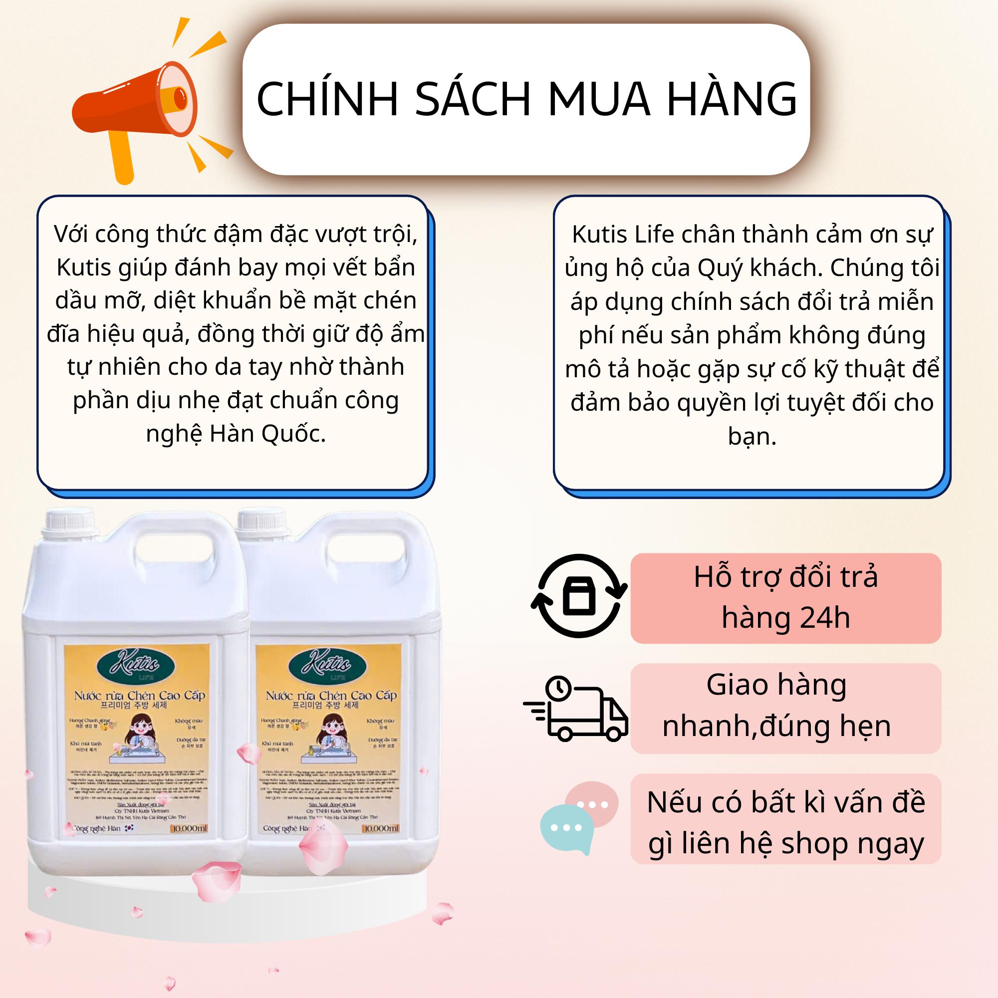 [KUTIS VIETNAM] (Can 10L) Nước Rửa Chén Công Nghệ Hàn Quốc Mới Hỗ Trợ Làm Sạch Sâu Mọi Vết Bẩn,Diệt-Khử Khuẩn Tận Gốc,Bảo Vệ Da Tay Không Gây Kích Ứng,An Toàn Cho Mọi Gia Đình