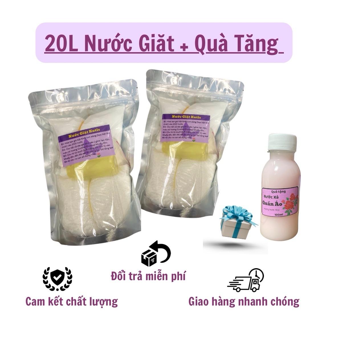 Combo đôi tặng xả vải - 20 lít nước giặt và 20 lít bột pha nước lau sàn. Tự pha, tiết kiệm chi phí, làm sạch, lưu hương lâu cả ngày, làm mềm sợi vải. _ gi ặ t