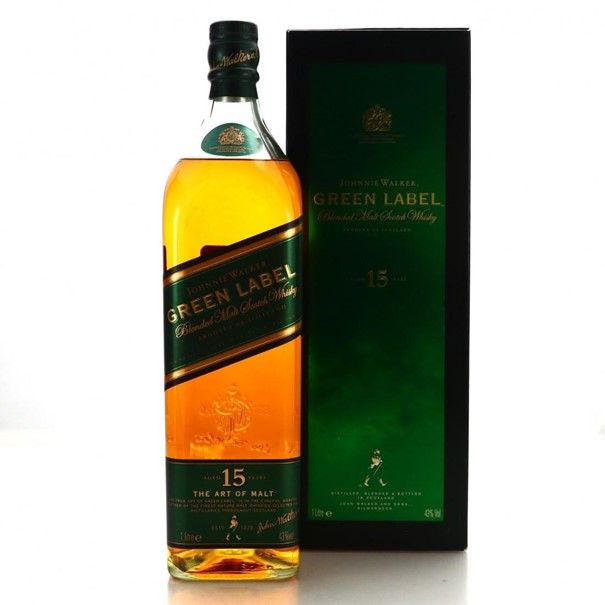 Johnnie Walker Green Label 15 Years Old (1000ml – 43% ABV)