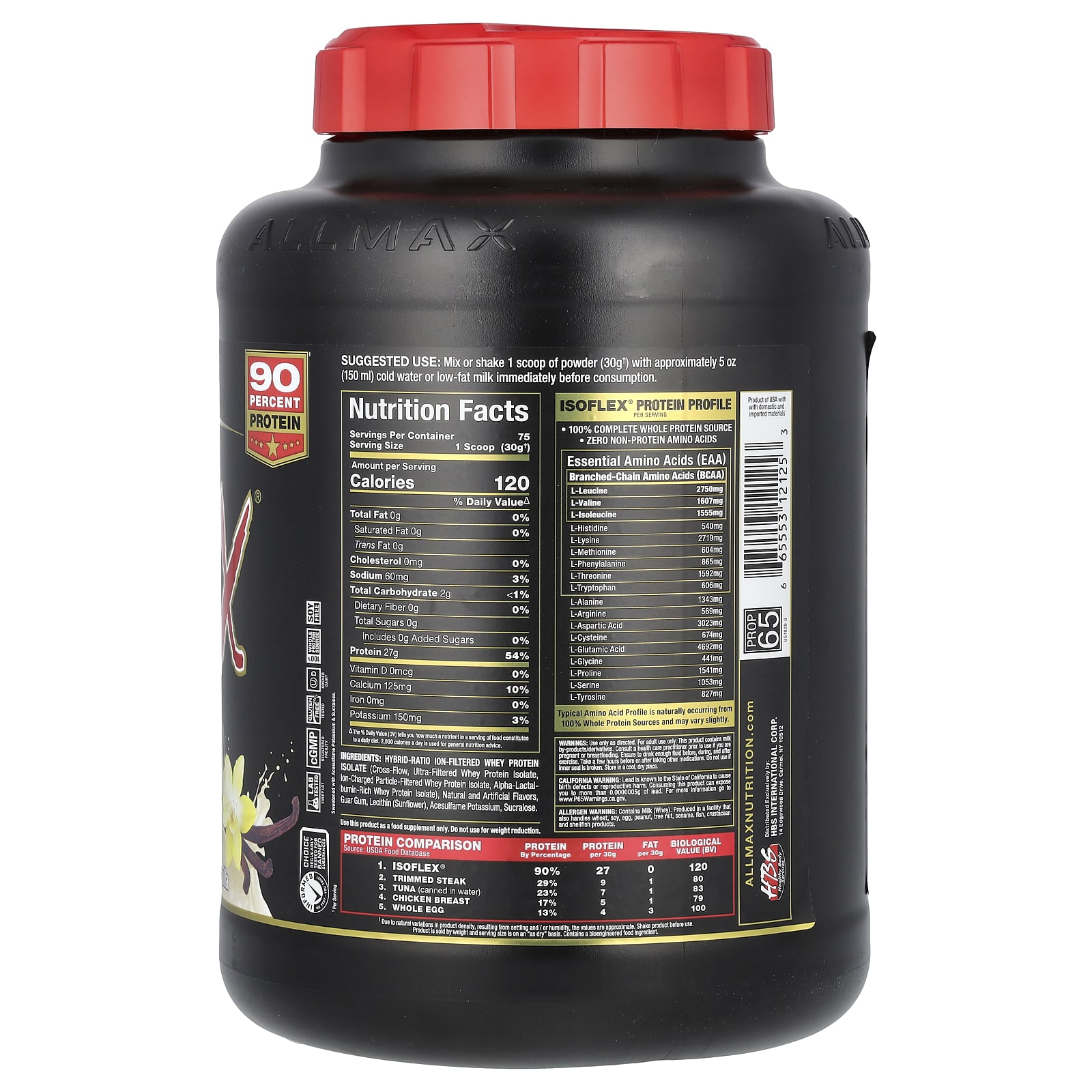 Allmax - Iso Flex - Whey Protein Isolate - 5lbs (75 Serving)