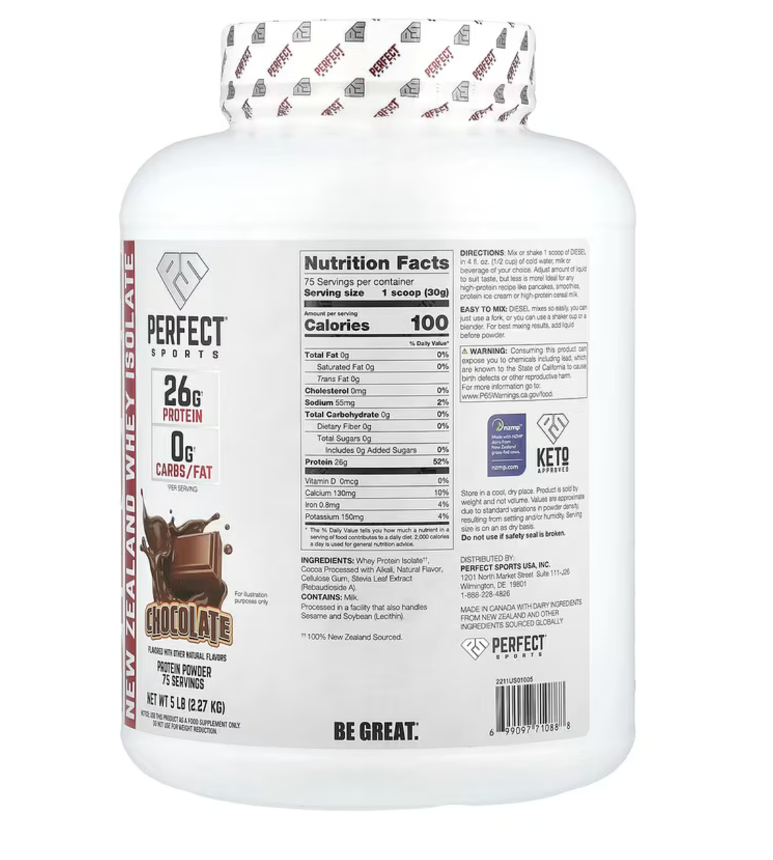 Perfect Sport - Diesel Whey Isolate 5lbs - 75 Serving
