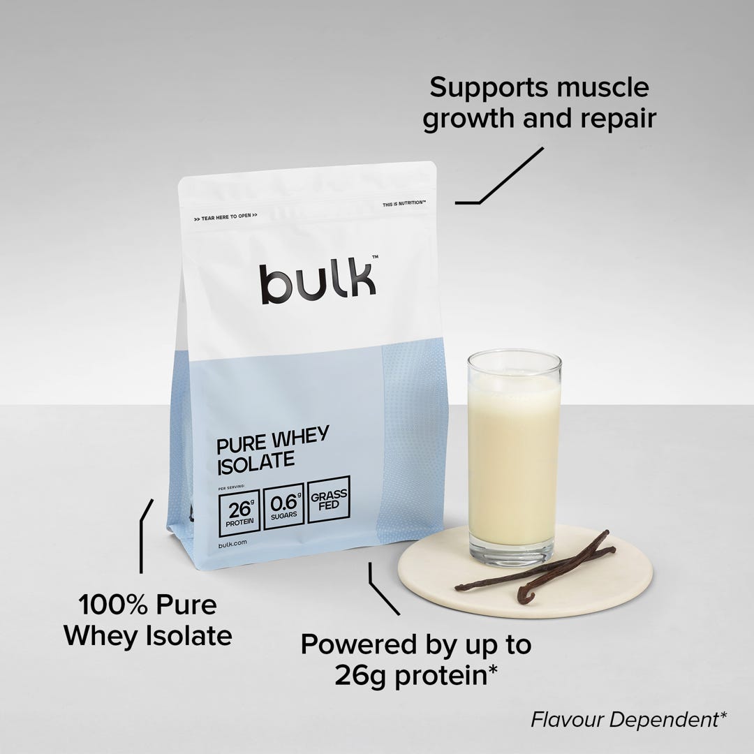 Bulk Powder - Grassfed Pure Whey Isolate  1.8kg 60 lần dùng