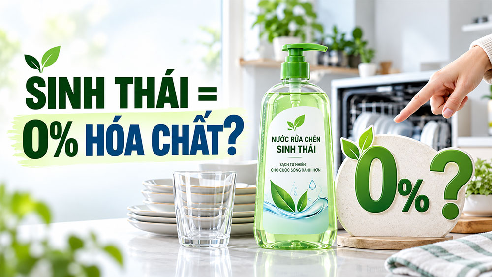 Gel rửa chén sinh thái có thật sự phải “0% hóa chất”? Sự thật nhiều người đang hiểu sai