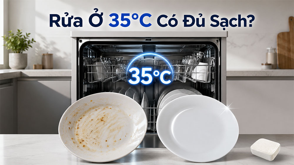 Rửa ở 35°C liệu có đủ sạch dầu mỡ và thức ăn khô?