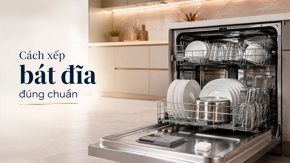 Cách xếp bát đĩa để viên rửa phát huy hiệu quả tốt hơn