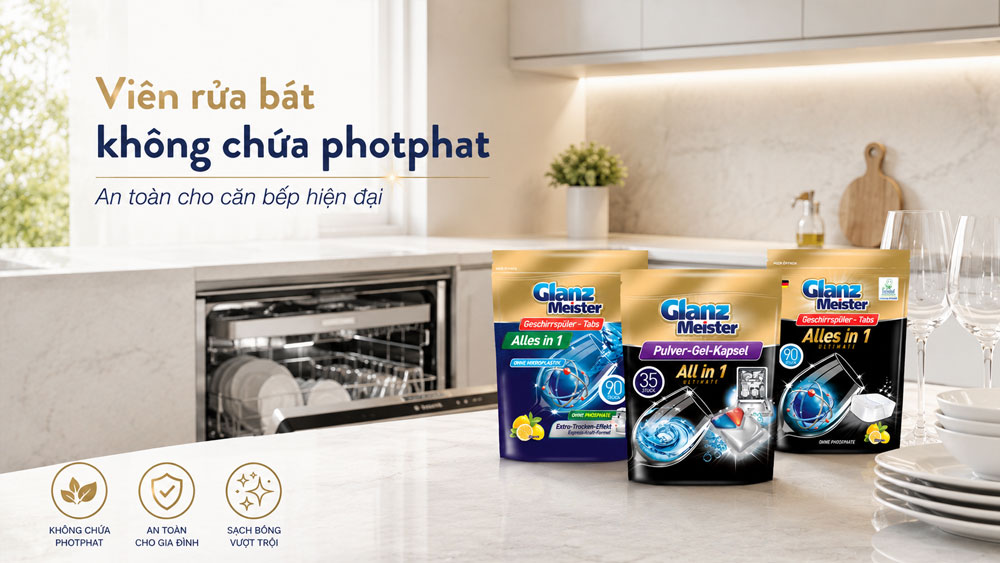 Glanz Meister và xu hướng viên rửa bát an toàn