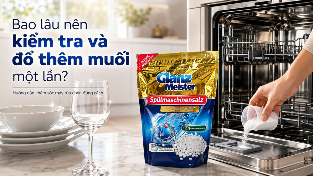 Bao lâu nên kiểm tra và đổ thêm muối một lần?