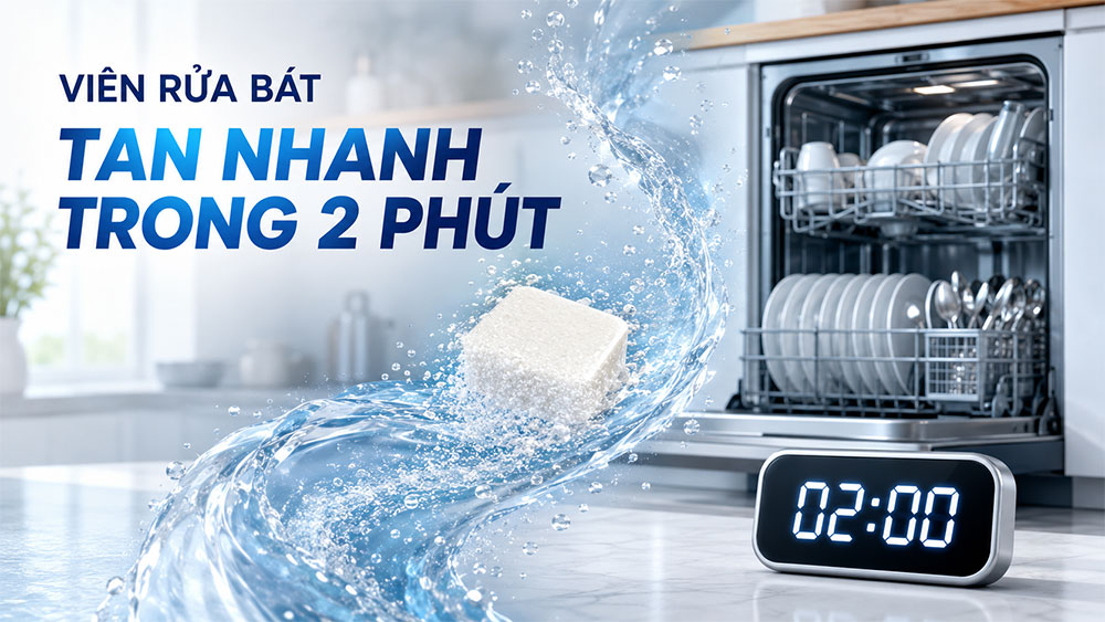 Viên rửa bát tan nhanh trong 2 phút mang lại lợi ích gì?