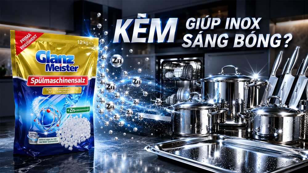 Muối Rửa Bát Chứa Kẽm Giúp Inox Sáng Bóng Như Thế Nào?