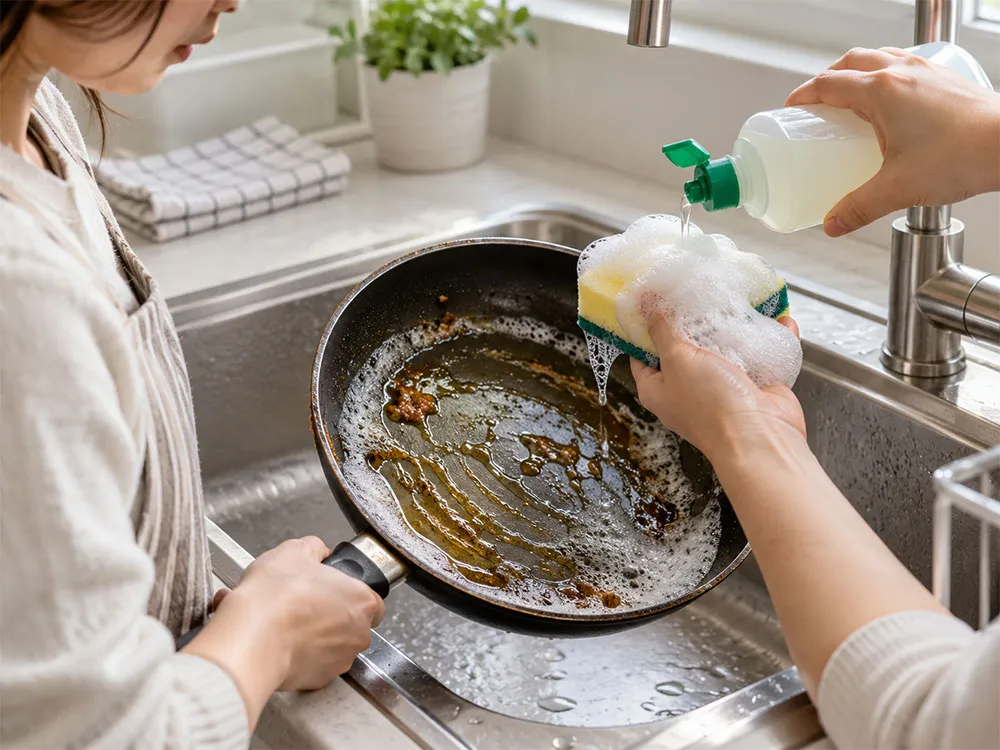 Sử dụng quá nhiều chất tẩy rửa không đồng nghĩa với làm sạch dầu mỡ hiệu quả