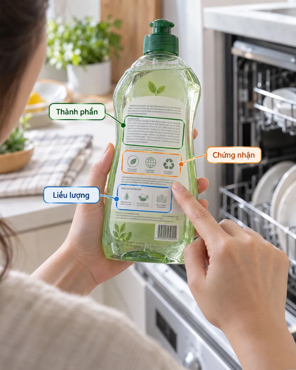 Cách đọc nhãn và thành phần khi chọn gel rửa chén sinh thái.