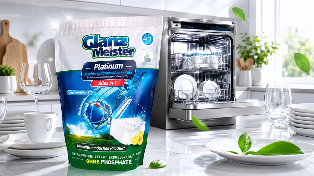 Viên rửa bát Glanz Meister Platinum vừa xanh vừa làm sạch mạnh