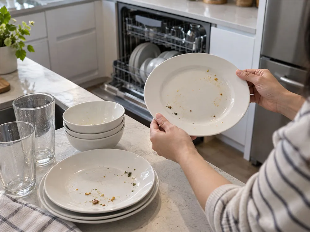 Máy rửa bát dùng lâu khiến bát đĩa còn cặn bẩn sau chu trình