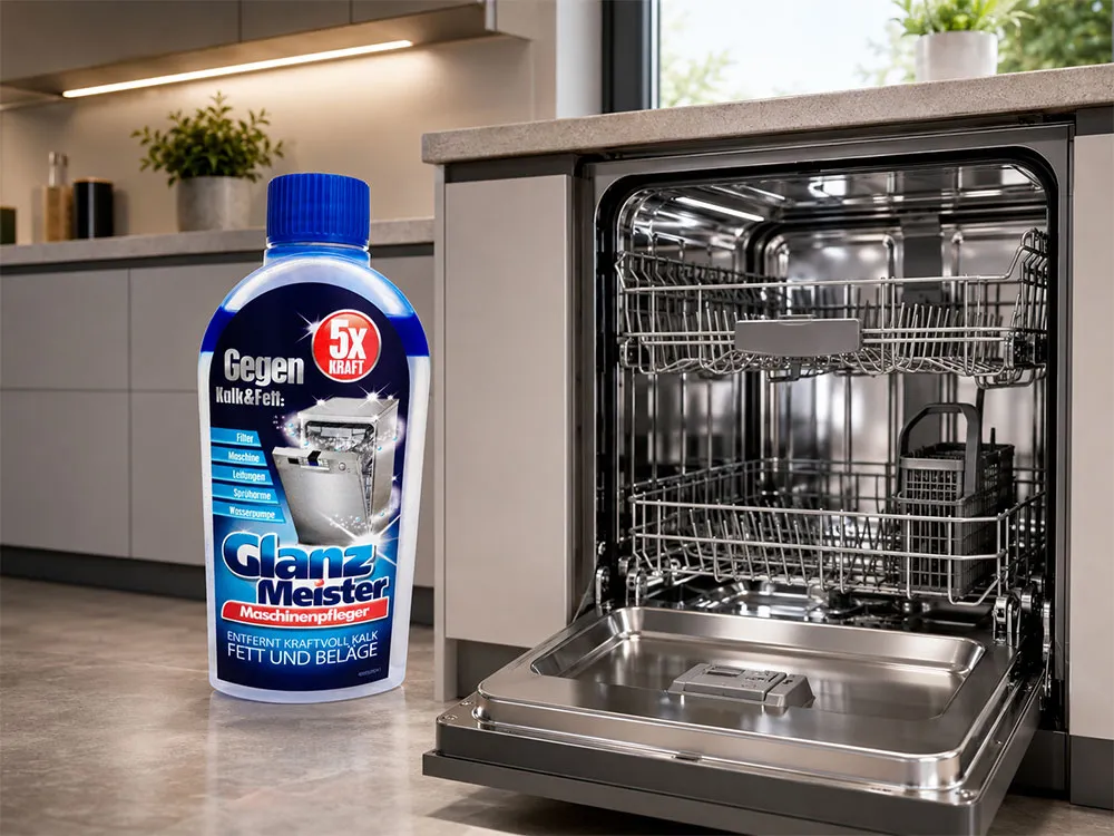 GlanzMeister 250 ml vệ sinh máy rửa chén trong căn bếp hiện đại