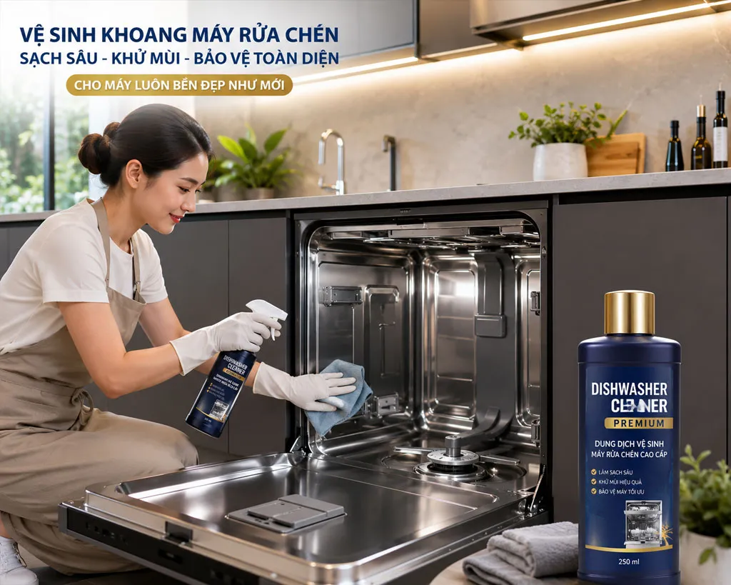 Vệ sinh máy rửa chén bằng dung dịch làm sạch cao cấp