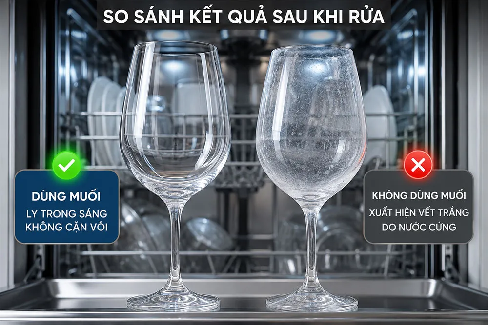 Ly thủy tinh xuất hiện vệt trắng do nguồn nước cứng