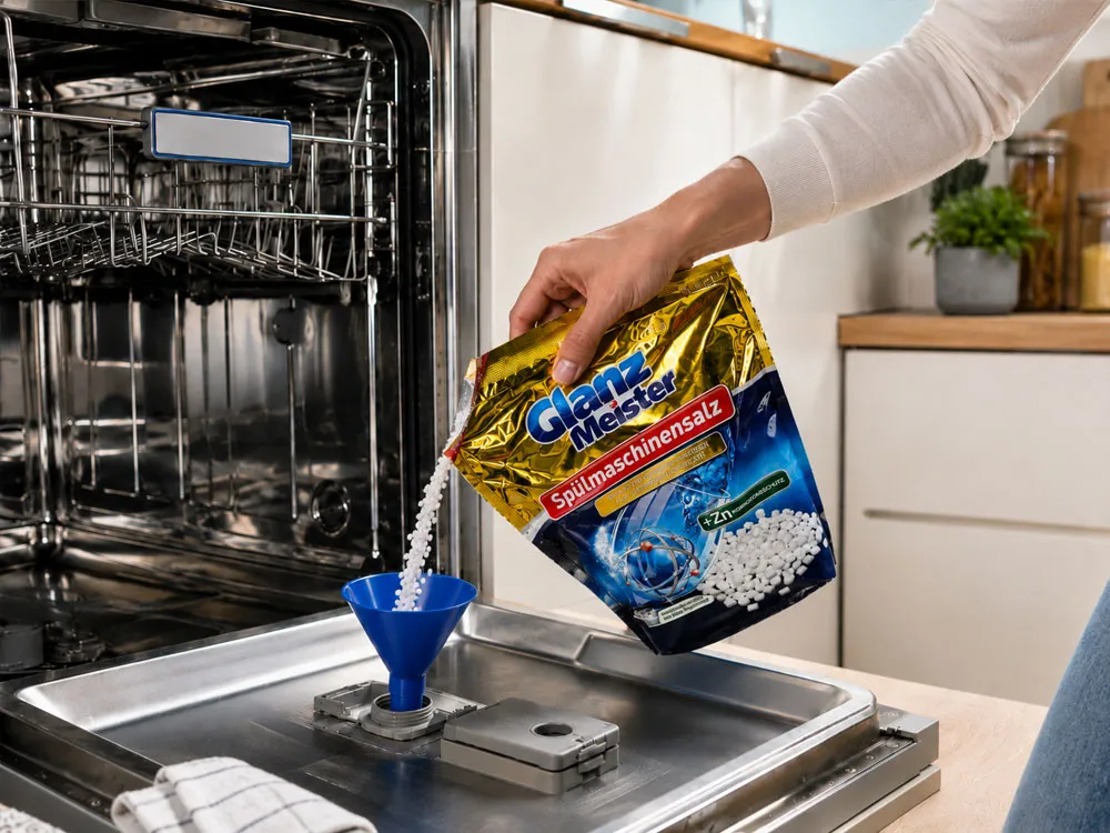 Cách đổ muối chuyên dụng vào máy rửa chén đúng cách