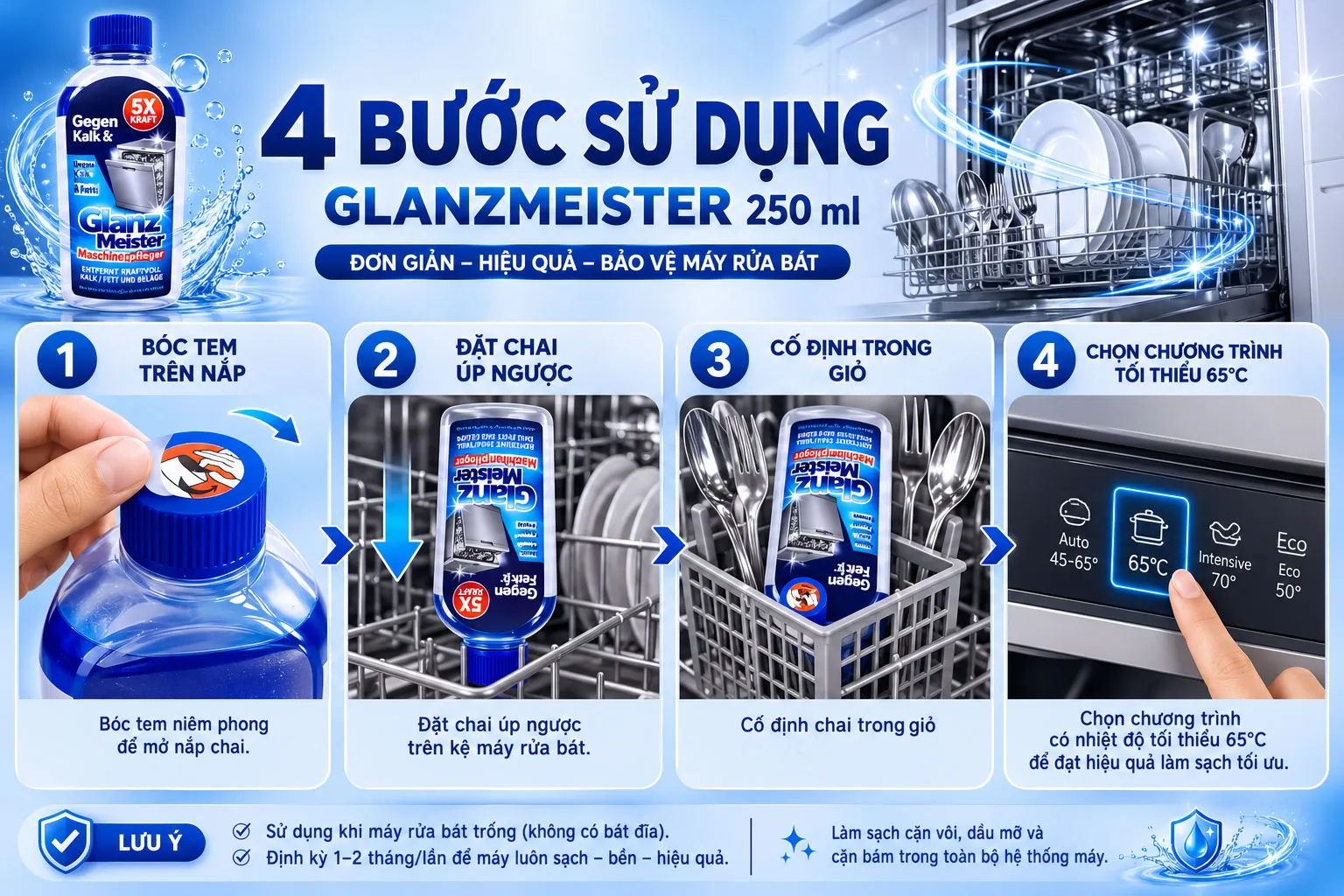 Hướng dẫn sử dụng GlanzMeister 250 ml đúng cách