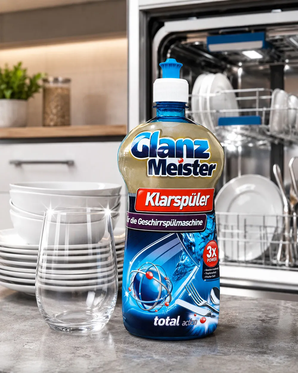 Nước trợ xả GlanzMeister 920ml cho máy rửa bát