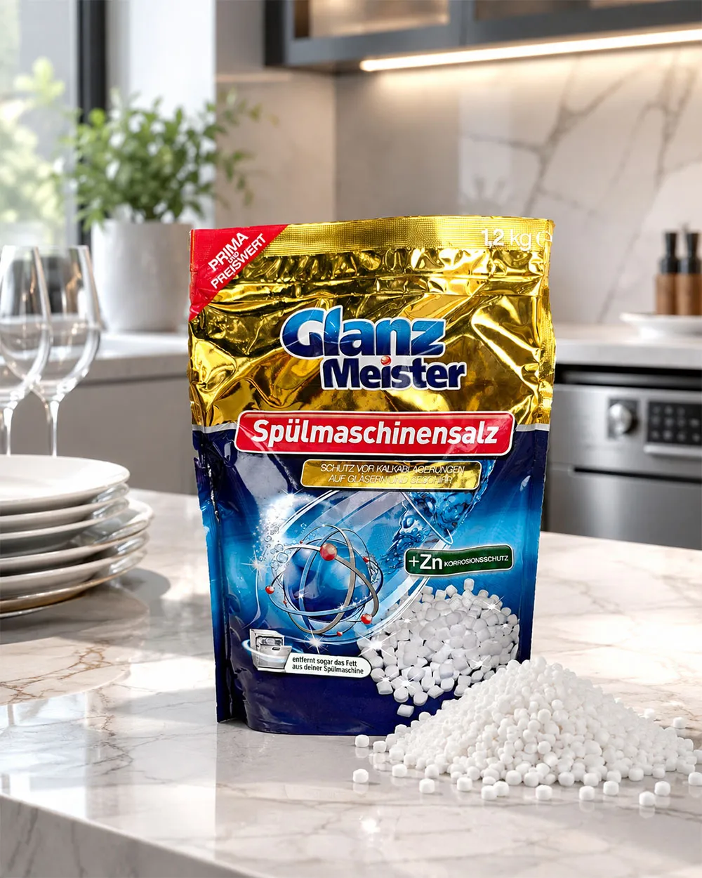 Muối cho máy rửa chén nén GlanzMeister 1.2kg