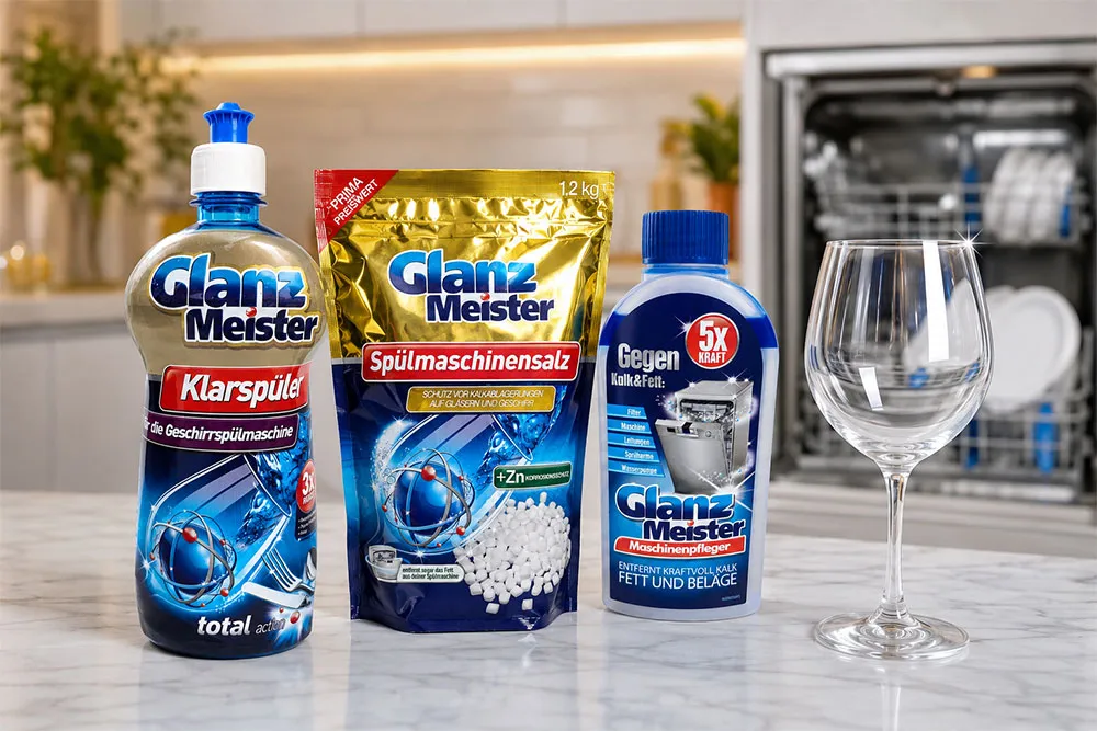 Gel vệ sinh muối rửa chén và nước làm bóng GlanzMeister