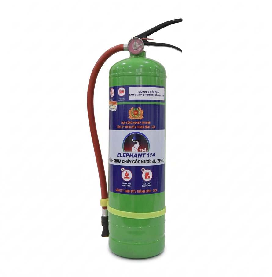 Bình chữa cháy Gốc Nước - Dùng cho Pin Lithium và cháy điện 4L (Có Kiểm Định) - Loại Xách Tay  | EP-4  Elephant 114 - VN