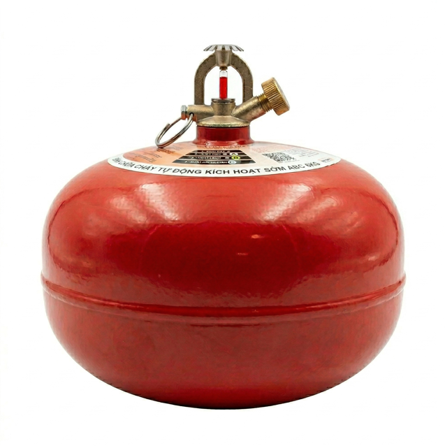 Bình cầu chữa cháy Tự Động - Bột ABC 8Kg (Có Kiểm Định) - Loại Cầu Treo | CTD-8VinaFoam - VN