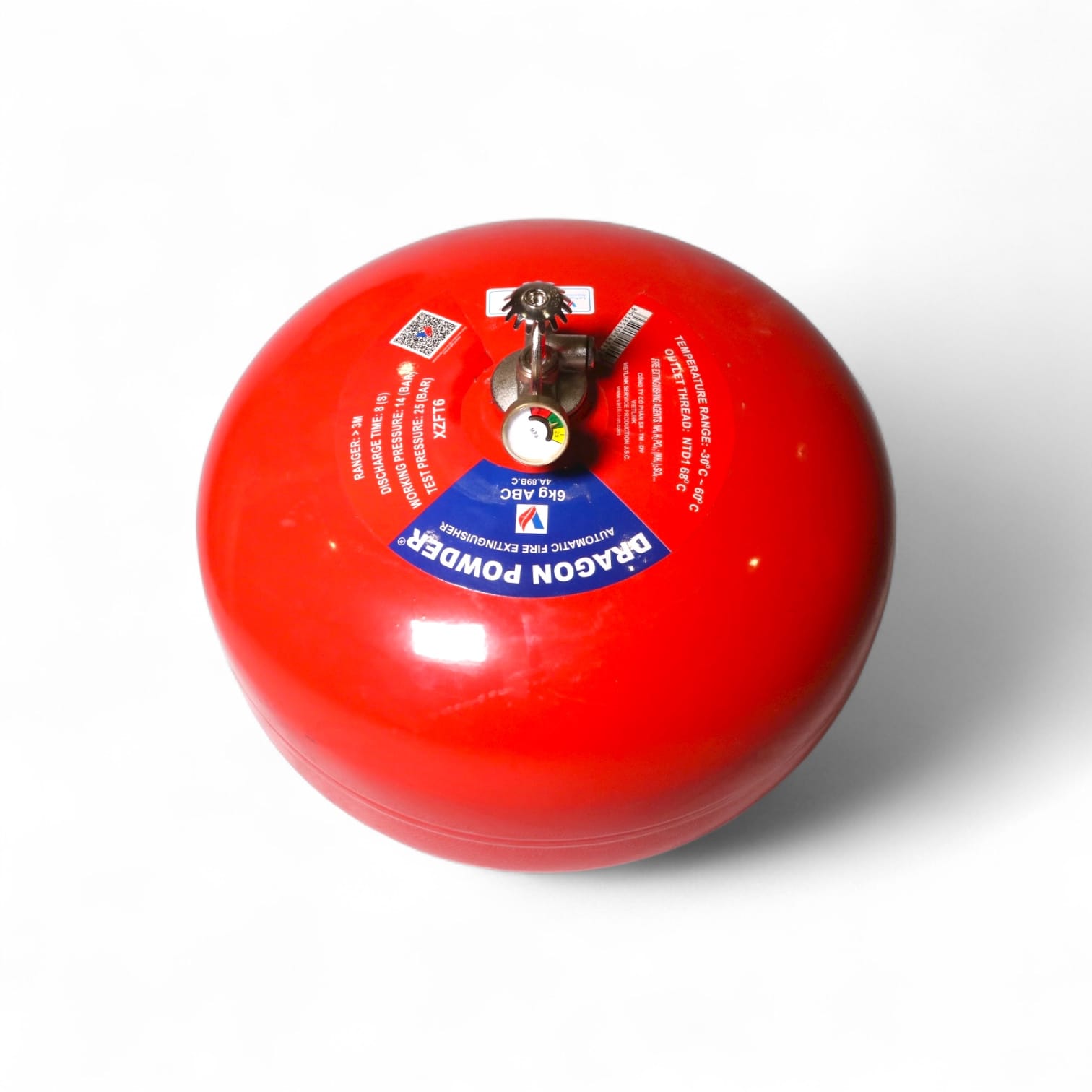 Bình chữa cháy Bột ABC 6kg (Có Kiểm Định) - Loại Cầu Treo Tự Động   | DRA-XZFT6 Dragon - VN