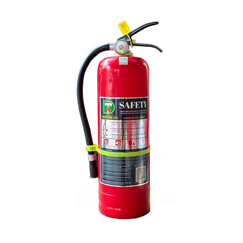 Bình chữa cháy Bột ABC 8kg (Có Kiểm Định) - Loại Xách Tay  | DTT-ABC/8KG Safety - VN