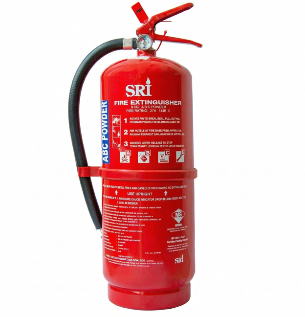 Bình chữa cháy Bột ABC 9 Kg (Có Kiểm Định) - Loại Xách Tay  | FEX132-MS-090-RD SRI - Malaysia