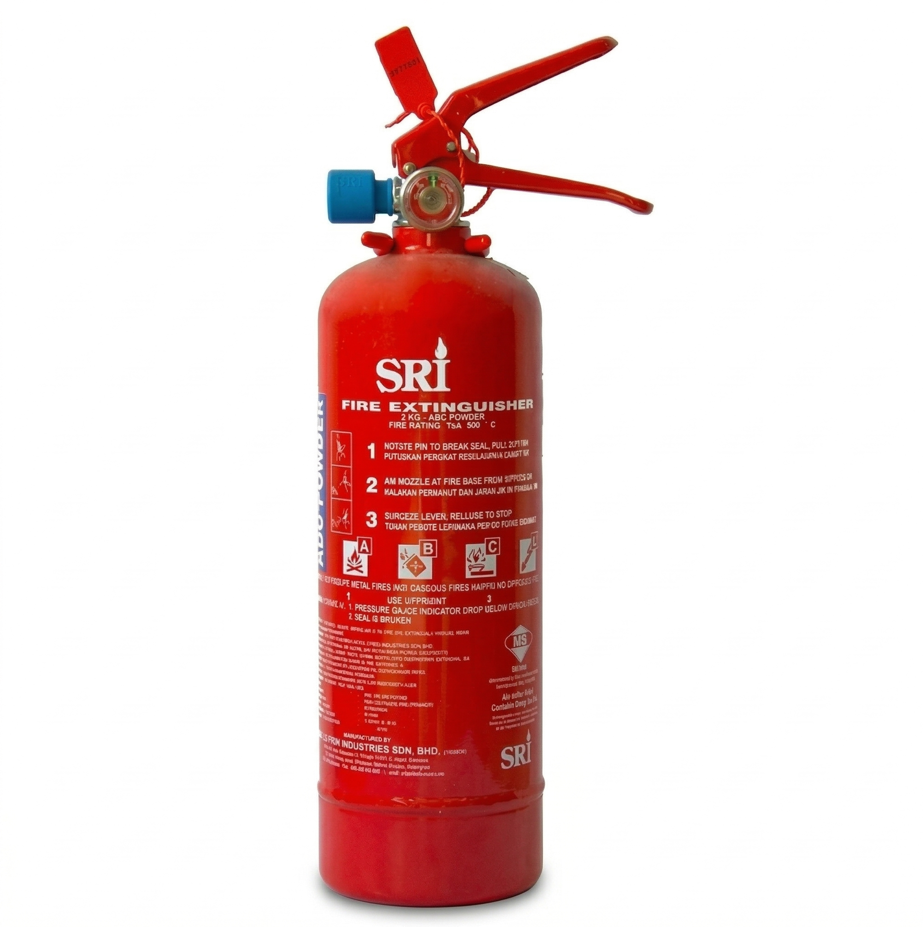 Bình chữa cháy Bột ABC 2 Kg (Có Kiểm Định) - Loại Xách Tay  | FEX132-MS-020-RD SRI - Malaysia